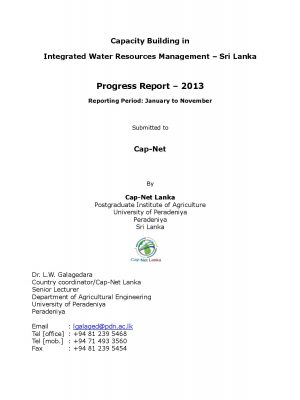 Progress Report 2013-Cap-Net Lanka